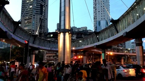Skywalk of Grant Road Stock Footage 95885582