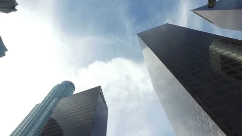 Skyward View: Towering Skyscrapers Stock Footage 76006087