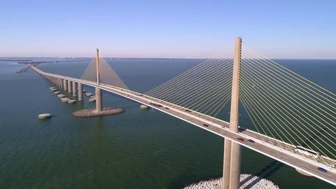 Skyway bridge push turn Stock Footage 91800102