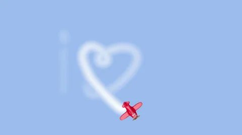 Skywriting Airplane Animation Stock Footage 35209283