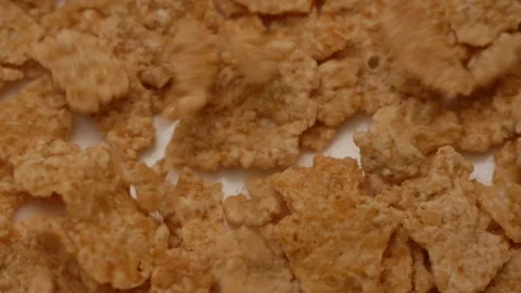 S/L HD Slow motion of falling Cornflakes Stock Footage 162557964