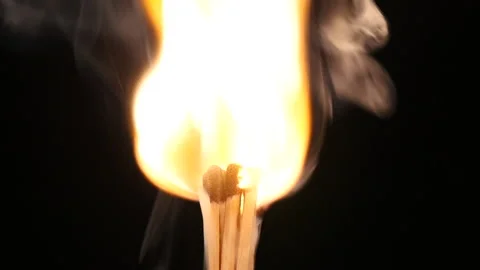 S/L HD Slow motion of Igniting and burning matches Stock Footage 162557802