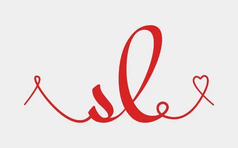 SL initial wedding monogram calligraphy vector illustration. Hand drawn let.. Stock Illustration