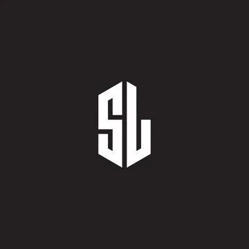 SL Logo monogram with hexagon shape style design template Illustrazione stock