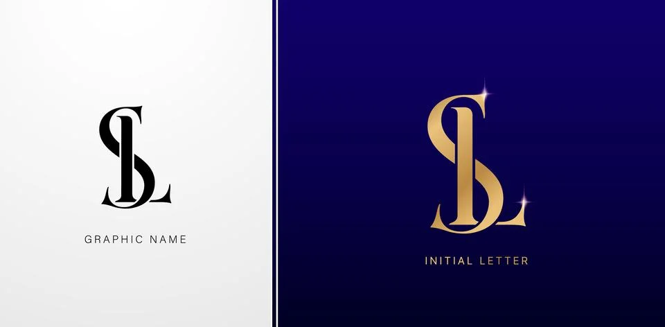 SL Monogram Letter Stock Illustration