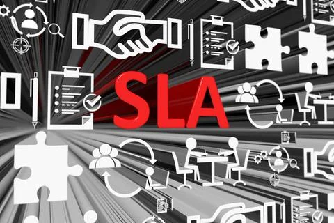 SLA concept blurred background 3d render illustration Stock Illustration