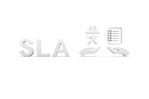 SLA concept white background 3d render illustration Stock Illustration