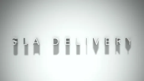 Sla delivery 3D title animation white text on a white background Stock Footage 299748652