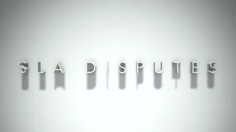 Sla disputes 3D title animation white text on a white background Stock Footage 299748651