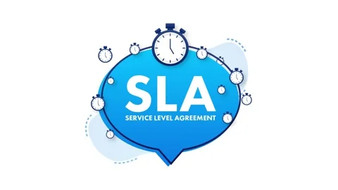SLA - Service Level Agreement. Commitment between a service provider and a 스톡 동영상 196878327