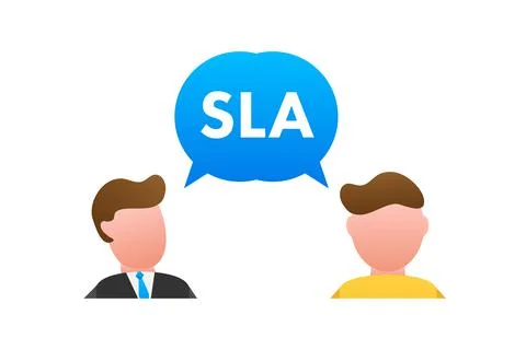 SLA - Service Level Agreement. Commitment between a service provider and a Stock Illustration