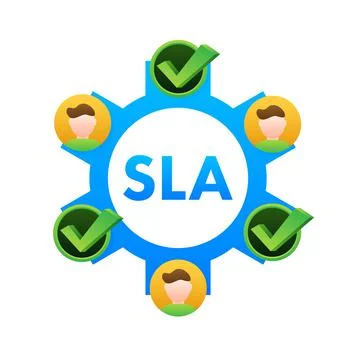 SLA - Service Level Agreement. Commitment between a service provider and a Illustrazione stock