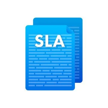 SLA - Service Level Agreement. Commitment between a service provider and a Stock Illustration
