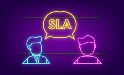 SLA - Service Level Agreement. Commitment between a service provider and a 스톡 일러스트