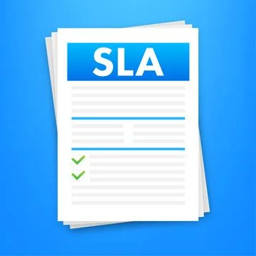SLA - Service Level Agreement. Commitment between a service provider and a イラスト素材