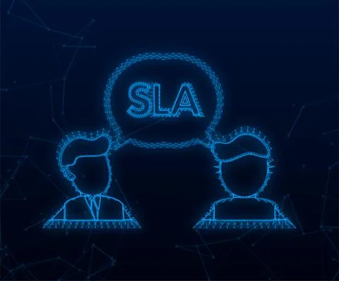 SLA - Service Level Agreement. Commitment between a service provider and a Stock Illustration
