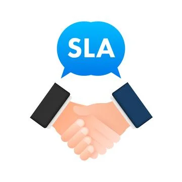 SLA - Service Level Agreement. Commitment between a service provider and a 스톡 일러스트