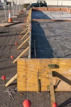 Slab formwork construction concrete floor Stock Photos