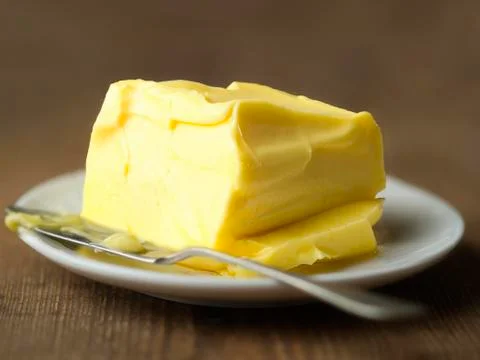 Slab of soft butter Stock Photos