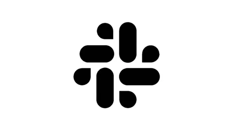 Slack black icon background animated, logo symbol, social media Stock Footage 244544222