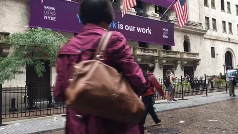 Slack Technologies Inc. (NYSE: WORK) initial public offering IPO with direct Stock Footage 121824643