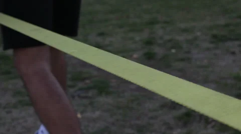 Slacklining line Stock Footage 32454745