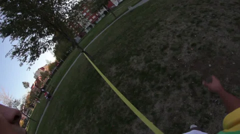 Slacklining POV _2 Video stock 32455062