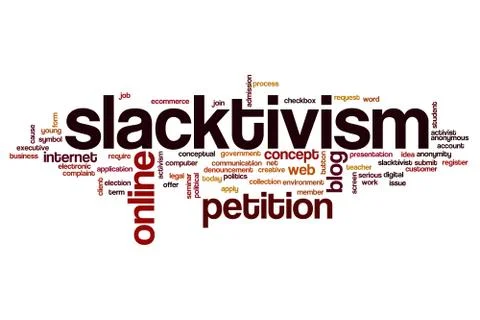 Slacktivism word cloud concept 스톡 일러스트