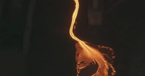 Slag pour from a mine Stock Footage 60682868