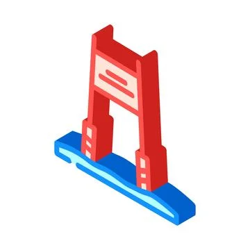 Slalom gate winter skiing isometric icon vector illustration Stock Illustration