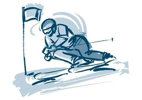 Slalom Stock Illustration