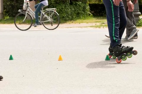 Slalom with Inline skates Photos