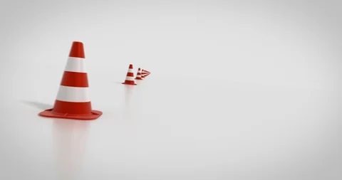 Slaloming between traffic cones, looping animation Stock Footage 88929184