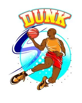 Slam Dunk Basketball Player Dynamic Action Sport Illustration Stock Illustration