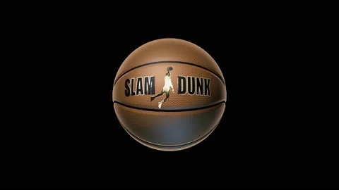 Slam dunk contest. bouncing ball on black background. Luma matte. seamless loop. Stock Footage 156628803