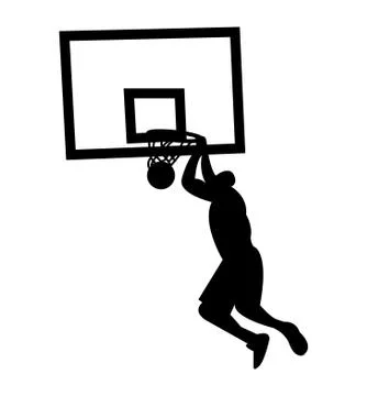 Slam dunk silhouette Stock Illustration