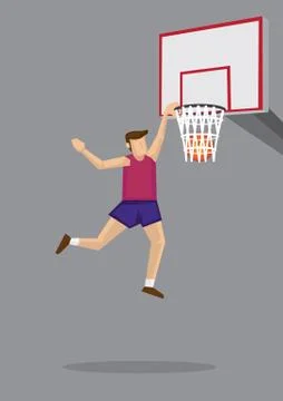 Slam Dunk Vector Cartoon Illustration Stock Illustration