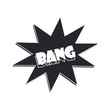 Slang bubbles, bang comic text over white background, silhouette icon style Stock Illustration