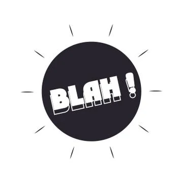 Slang bubbles blah expression, over white background, silhouette icon style Stock Illustration