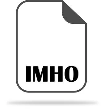 Slang computer shortcut IMHO on the document icon Illustrazione stock