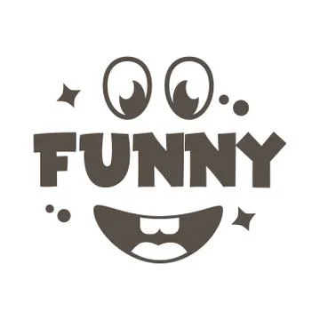 Slang expresion funny word with face silhouette style Stock Illustration