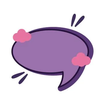 Slang speech bubble with clouds line and fill style Stock Illustration