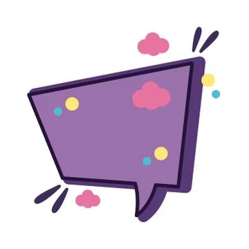 Slang speech bubble with clouds line and fill style Stockillustratie