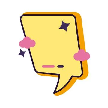 Slang speech bubble with clouds line and fill style イラスト素材