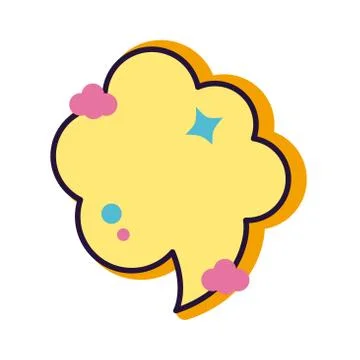 Slang speech bubble with clouds line and fill style Illustrazione stock