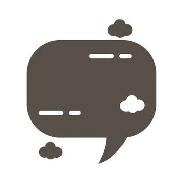 Slang speech bubble with clouds silhouette style Illustrazione stock