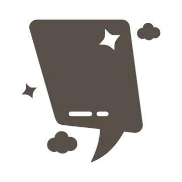 Slang speech bubble with clouds silhouette style Illustrazione stock