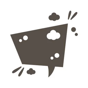 Slang speech bubble with clouds silhouette style Stock Illustration