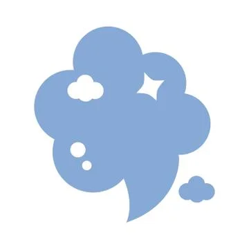 Slang speech bubble with clouds silhouette style Stock Illustration