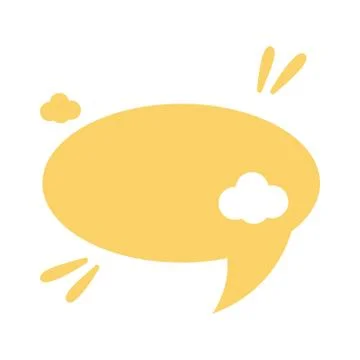 Slang speech bubble with clouds silhouette style Stock Illustration